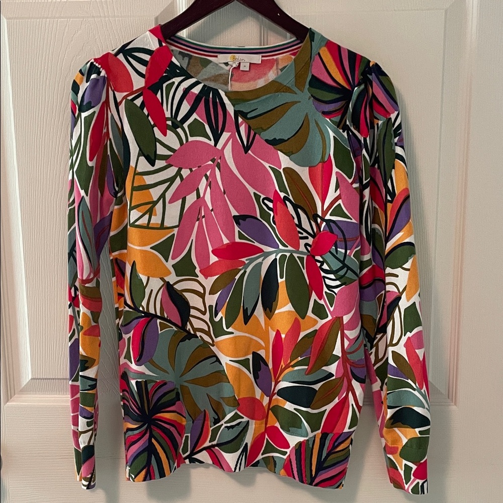 Boden Multicolor Leaf Print Blouse